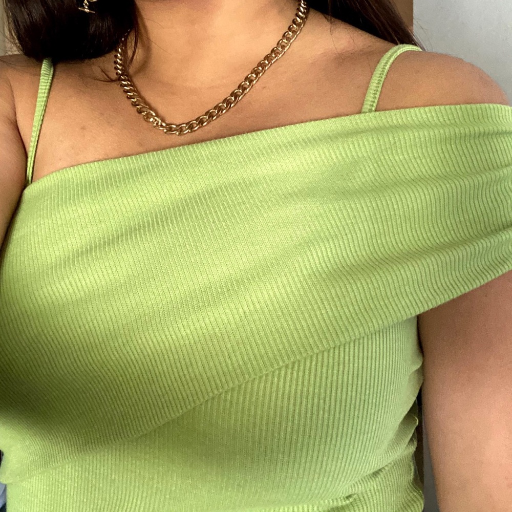 Asymmetrical Green Top